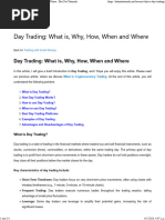 Day Trading: What Is, Why, How, When and Where