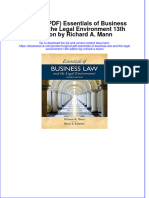 Full Download PDF of (Original PDF) Essentials of Business Law and The Legal Environment 13th Edition by Richard A. Mann All Chapter