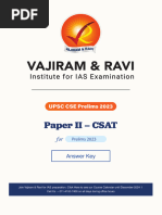 Prelim Test 2023 Paper II CSAT - Answer Key