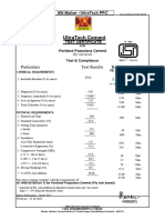 Ultratech Cement: Particulars Test Results Requirements of