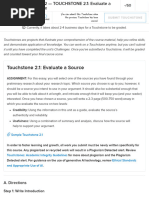 TOUCHSTONE 2.1 - Evaluate A Source - Workplace Writing II - Sophia Learning