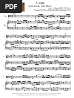 (Free Scores - Com) Bach Johann Sebastian Sonata Minor For Viola Harp Allegro From Sonata Minor BWV 1020 MVT For Viola Harp 67139