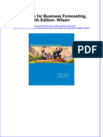 Full Download PDF of Test Bank For Business Forecasting, 6th Edition: Wilson All Chapter