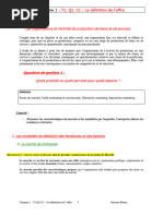 Chapitre 1.T1.Q1.C1. La Définition de l&#039 Offre - Cours - Elèves