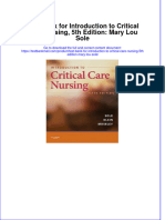 Full Download PDF of Test Bank For Introduction To Critical Care Nursing, 5th Edition: Mary Lou Sole All Chapter