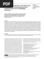 Holland Et Al 2018 Reliability Generalization of The Motivated Strategies For Learning Questionnaire A Meta Analytic