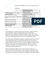 Montesori Vs Tradtional Classrom