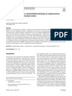 Centralized Exchanges vs. Decentralized Exchanges in Cryptocurrency Markets: A Systematic Literature Review