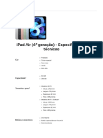 Ipad Air ( Geração) - Especificações Técnicas - Suporte Da Apple (BR)