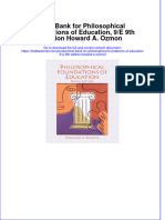 Full Download PDF of Test Bank For Philosophical Foundations of Education, 9/E 9th Edition Howard A. Ozmon All Chapter