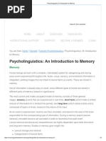 Psycholinguistics - An Introduction To Memory