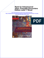 Full Download PDF of Test Bank For Interpersonal Communication: Everyday Encounters 9th Edition Julia T. Wood All Chapter