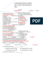 Grammar + Sentence Transformation (Keys)