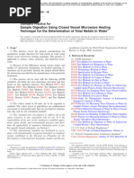 ASTM D4309-18 Digestion Using Microwave Heating Determination Total Metals