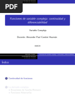 Funciones de Variable Compleja Continuidad y Diferenciabilidad
