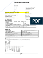 Electrical System Data Sheet