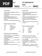 Unit 1 Vocabulary Short Test 1 A+B