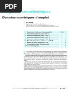 Couples Thermoélectriques: Données Numériques D'emploi