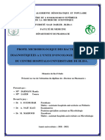 Profil Bacteriologque Des Bacteriemies Diagnostiquees A L'unite D'oncologie Pediatrique Du Centre