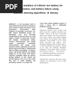 Predictive Analytics of Lithium Ion Battery For Optimization and Battery Failure Using Machine Learning Algorithms