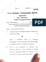 M. Ed. Semester - IV Examination