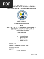 Implicaciones de Las NIIF en Empresas Locales