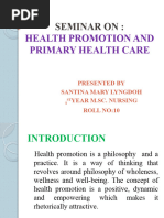 SEMINAR On Health Promotion