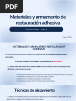 Materiales y Armamento de Restauración Adhesiva