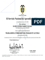 El Servicio Nacional de Aprendizaje SENA: Trabajador Autorizado para Trabajo en Alturas