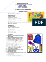 LISTA DE UTILES ESCOLARES 2023 - 1er Grado Primaria