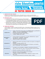 Clasificación de Textos Según Su Contenido para Tercer Grado de Secundaria