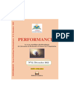 Performances: La Revue Scientifique Pluridisciplinaire Du Laboratoire de Recherches en Sciences de L'organisation