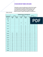 Tabla de Seleccion de Tubos Capilares