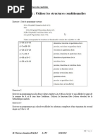 Objectifs1: Utiliser Les Structures Conditionnelles