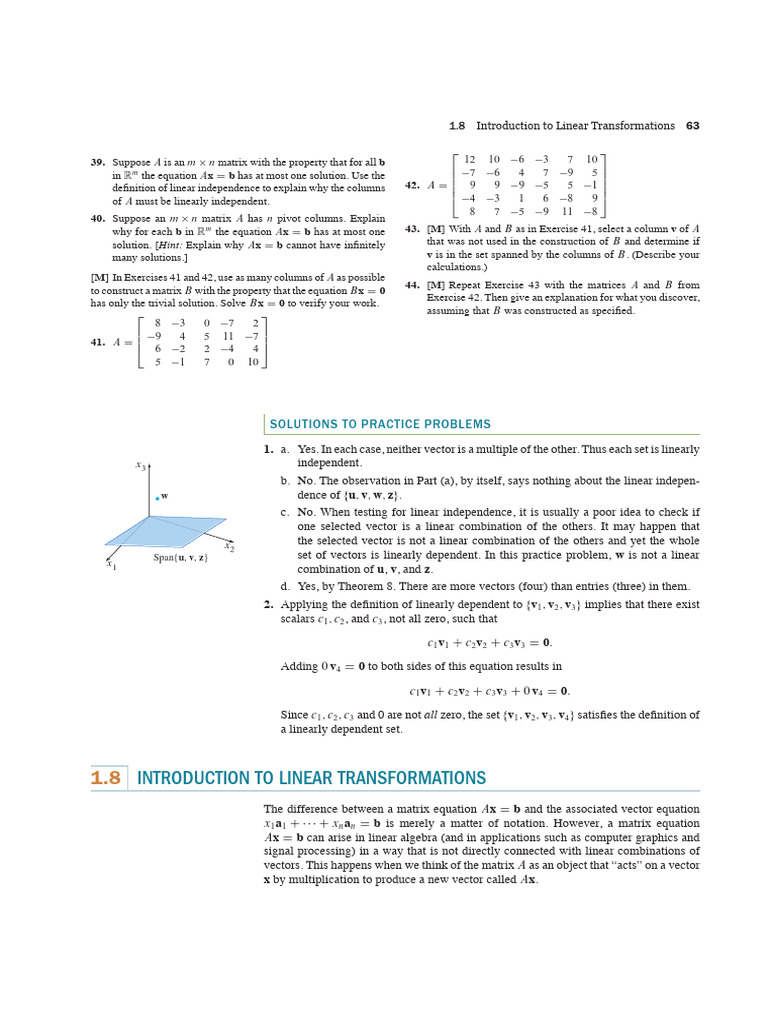 1.8 introduction to linear transformation | PDF