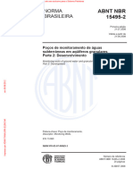 NBR15495-2 - Poços de Monitoramento de Águas Subterrâneas em Aqüíferos Granulares - Parte 2 Desenvolvimento