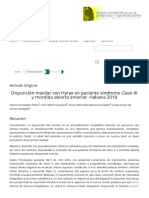 Disyunción Maxilar Con Hyrax en Paciente Síndrome Clase III y Mordida Abierta Anterior. Habana 2018