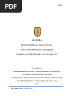 Álgebra Expresiones Algebraicas