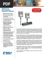 FM and FMC Approved!: Model Ft2 Gas Mass Flowmeter & Temperature Transmitter