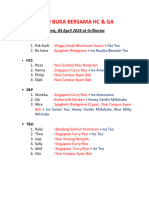 Daftar Pilihan MENU BUKA BERSAMA HC & GA