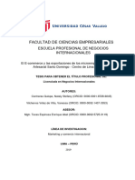 El E-Commerce y Las Exportaciones de Los Microempresarios Del Centro Artesanal Santo Domingo - Centro de Lima 2017-2018