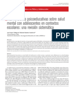 Intervenciones Psicoeducativas Sobre Salud Mental Con Adolescentes en Contextos Escolares: Una Revisión Sistemática