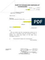 Sample SOS Application U/s 389 CRPC in PHHC