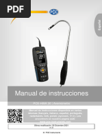 Manual Anemómetro Con Sonda Térmica Pce Instruments Pce-Hwa 30