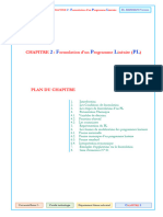 Chapitre2 Formulation Dun Programme Lineaire PL