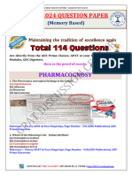 GPAT-2024 (Memory Based Questions With Explanation) 0