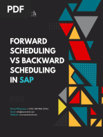 Forward Scheduling Vs Backward Scheduling in SAP