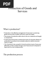 Production of Goods and Services