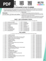 IELTS Speaking Study Planner May-August 2024