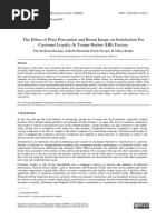 The Effect of Price Perception and Brand Image On Satisfaction For Customer Loyalty at Tempe Herber (HB) Factory